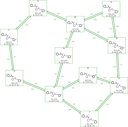 Example FEP network created by LOMAP in Flare FEP