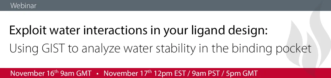 Exploit water interactions in your ligand design: Using GIST to analyze water stability in the binding pocket header