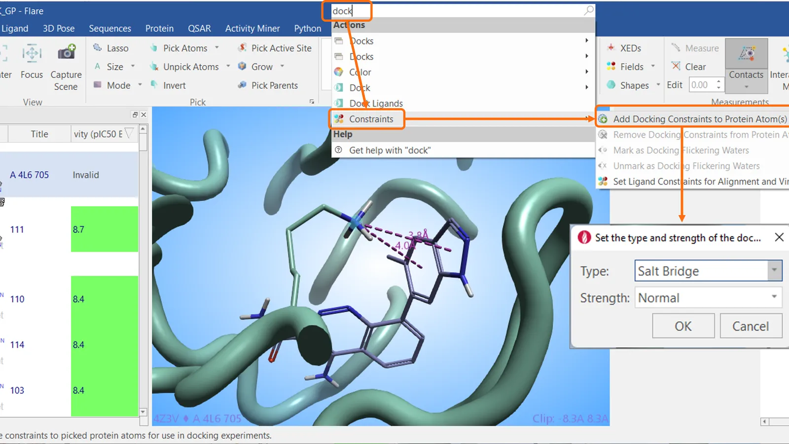 The new 'Search' box to help users find key features and components in molecular modelling platform, Flare, Version 7