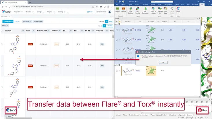 Transfer data between Torx® and Flare®