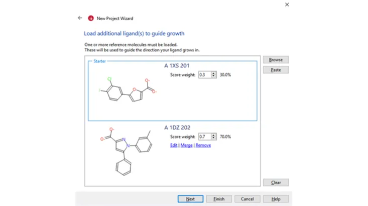Importing the starter and reference ligands for the Spark ligand growing experiment