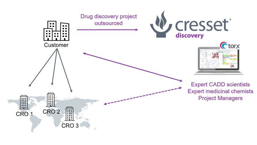 Possible interaction routes between Cresset Discovery and stakeholders involved