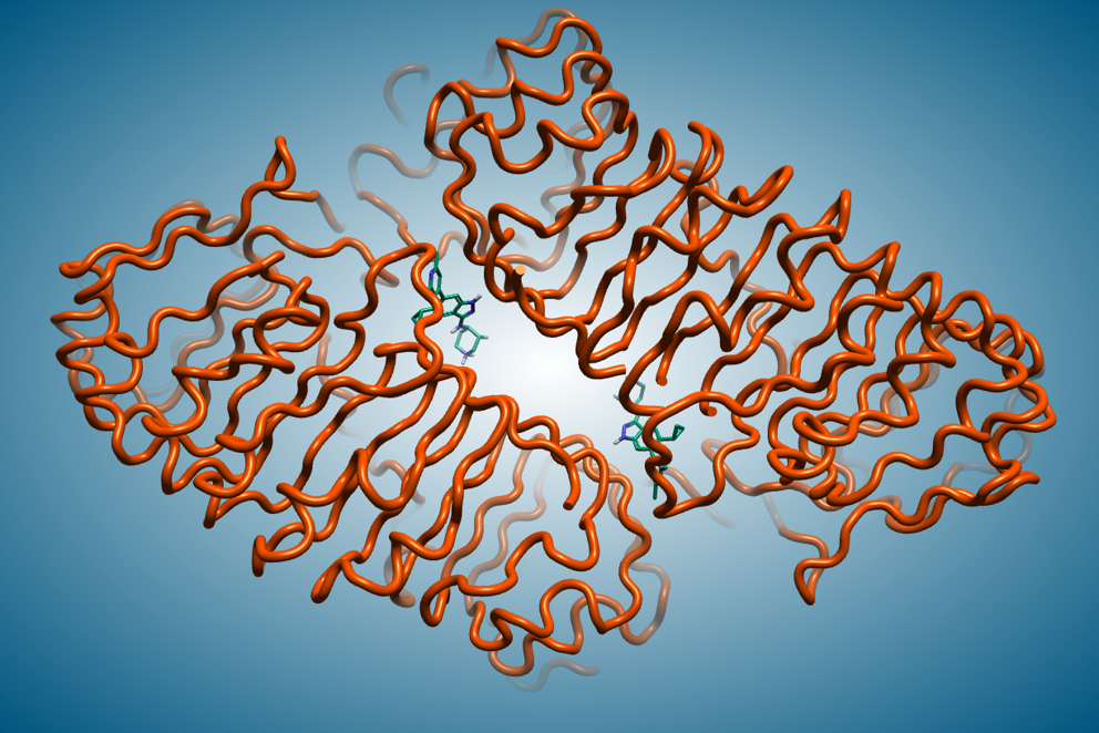 Compound 15 in the active site of TRL8 (PDB 7R53)