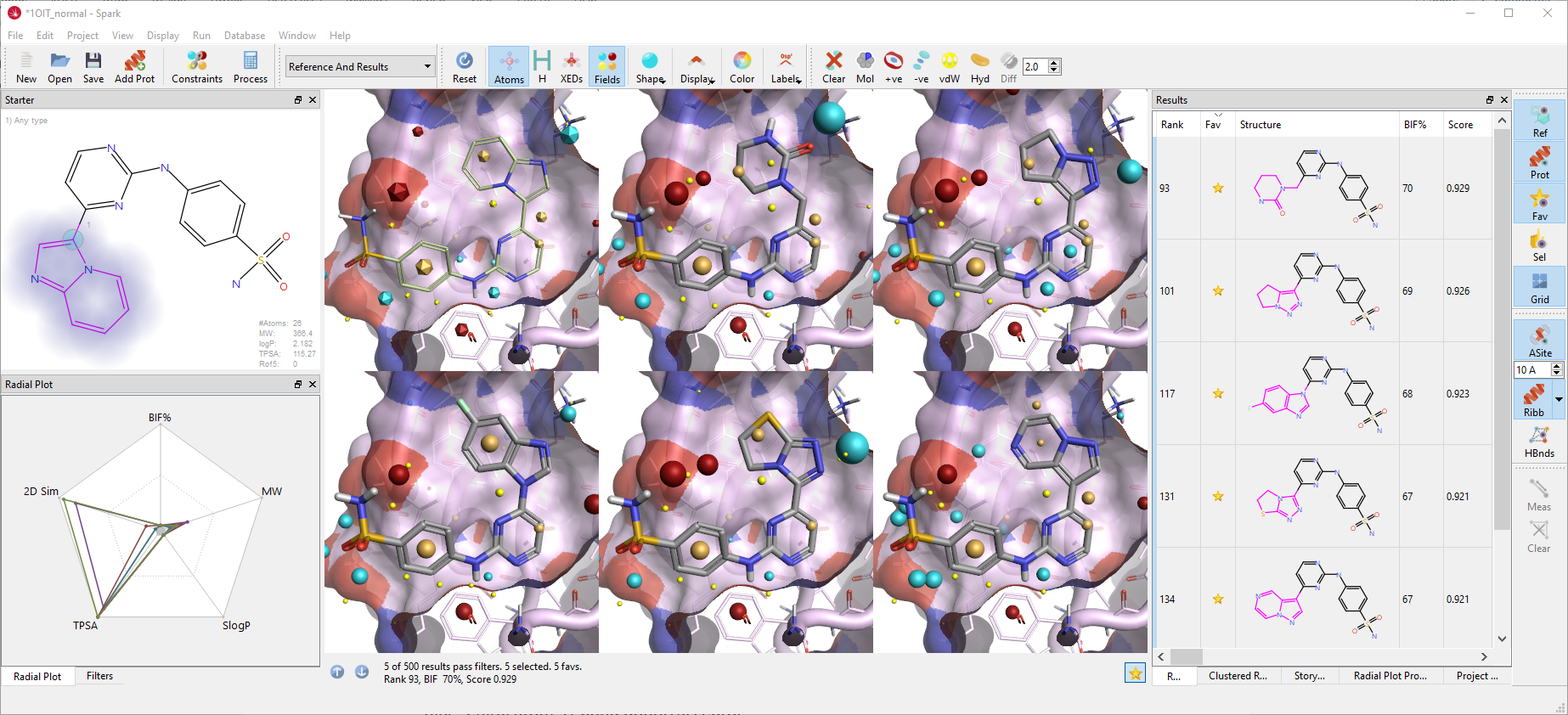 R-group replacement experiment on PDB: 1OIT
